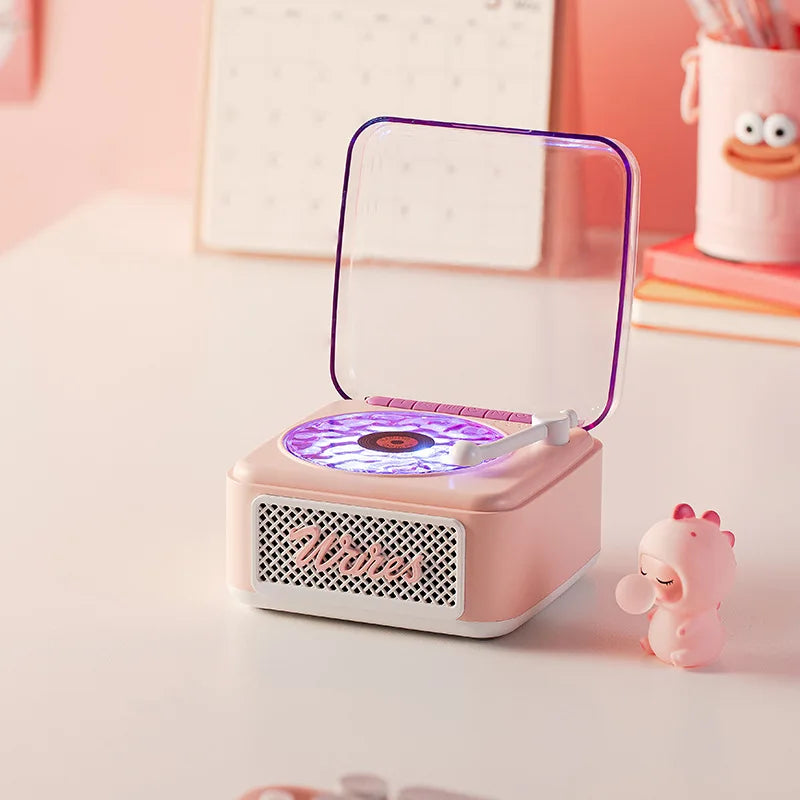 Altavoz Bluetooth retro KW05 Tinghai, mini subwoofer de luz ambiental estéreo inalámbrico