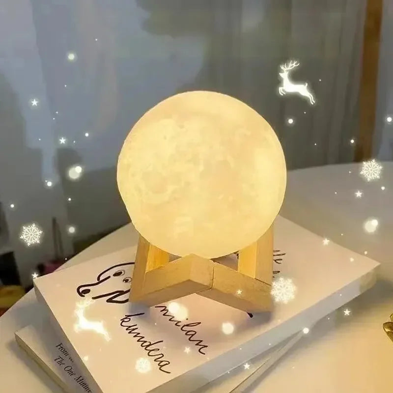 luz de luna, moonflight. Lámpara, librero.