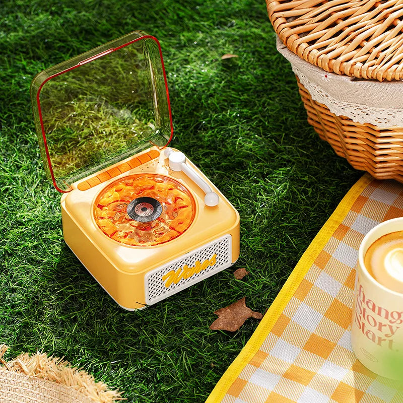 Altavoz Bluetooth retro KW05 Tinghai, mini subwoofer de luz ambiental estéreo inalámbrico